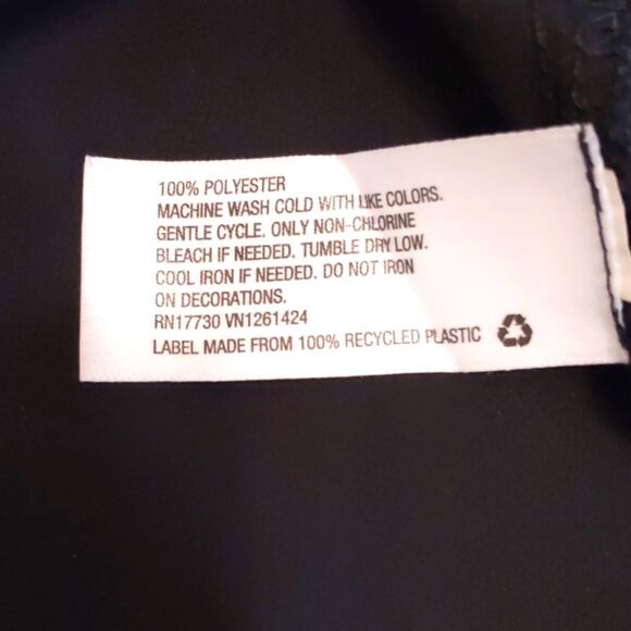 EXHILARATION Dressy Blouse Top Semi-Sheer Navy Embroidered Boho Size M - Picture 6 of 7